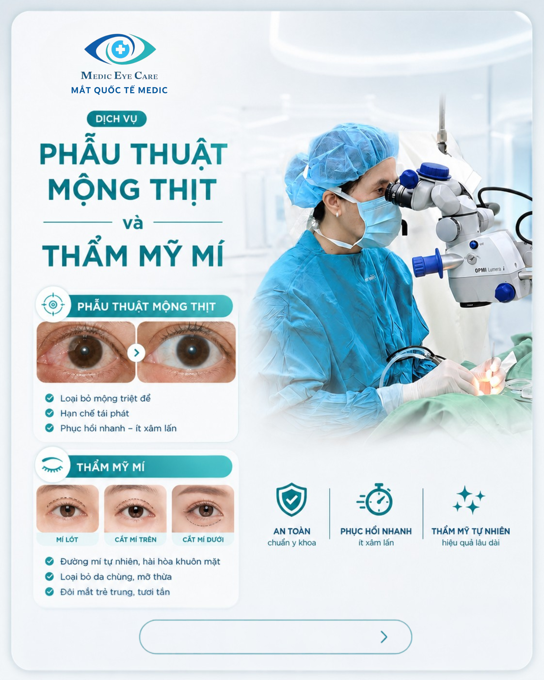 Phẫu thuật mộng thit & Thẩm mỹ mí